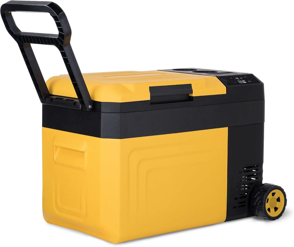 Newair 25 Qt. Portable Electric Cooler, 12v Car Mini Fridge, Hard Lunch Box for Jobsite, Workshop, Camping | Battery Powered Outdoor Cooler by 18/20V Dewalt, Bosch, Makita, Milwaukee Tool Batteries