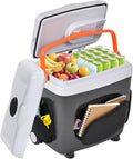 Kikihouse Electric Car Cooler & Warmer with Wheels & Handle, 32 Quart (30 L) 12 Volt DC & 110V AC Portable Thermoelectric Fridge Plug in Cooler for Car/Camping/Travel/Truck/Picnic