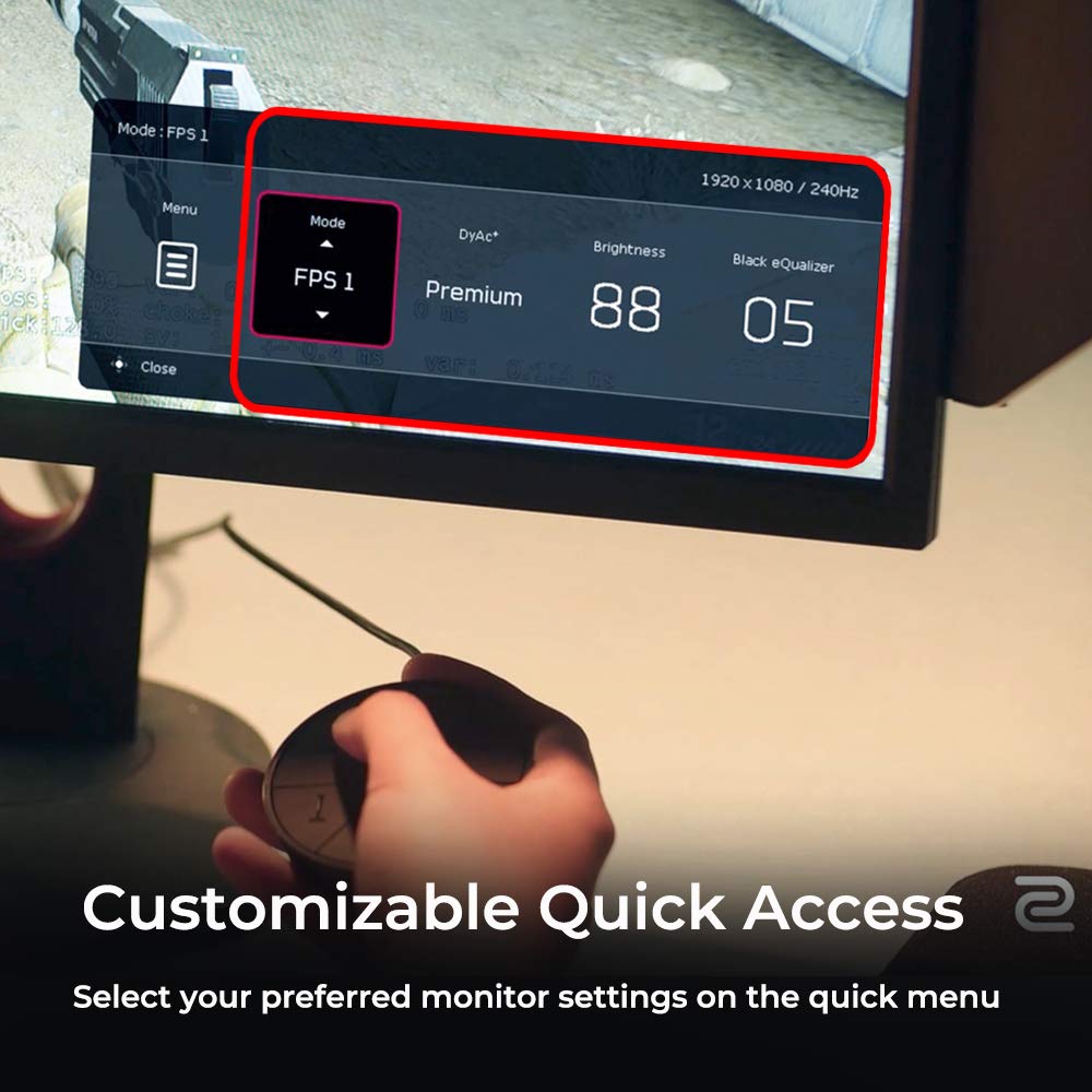 BenQ Zowie XL2746K 27-inch 240hz Gaming Monitor | 1080P 1ms | DyAc+ | Color Vibrance | Black Equalizer | Enhanced Height, Tilt and Base Adjustment | XL Setting to Share | S-Switch | Shield