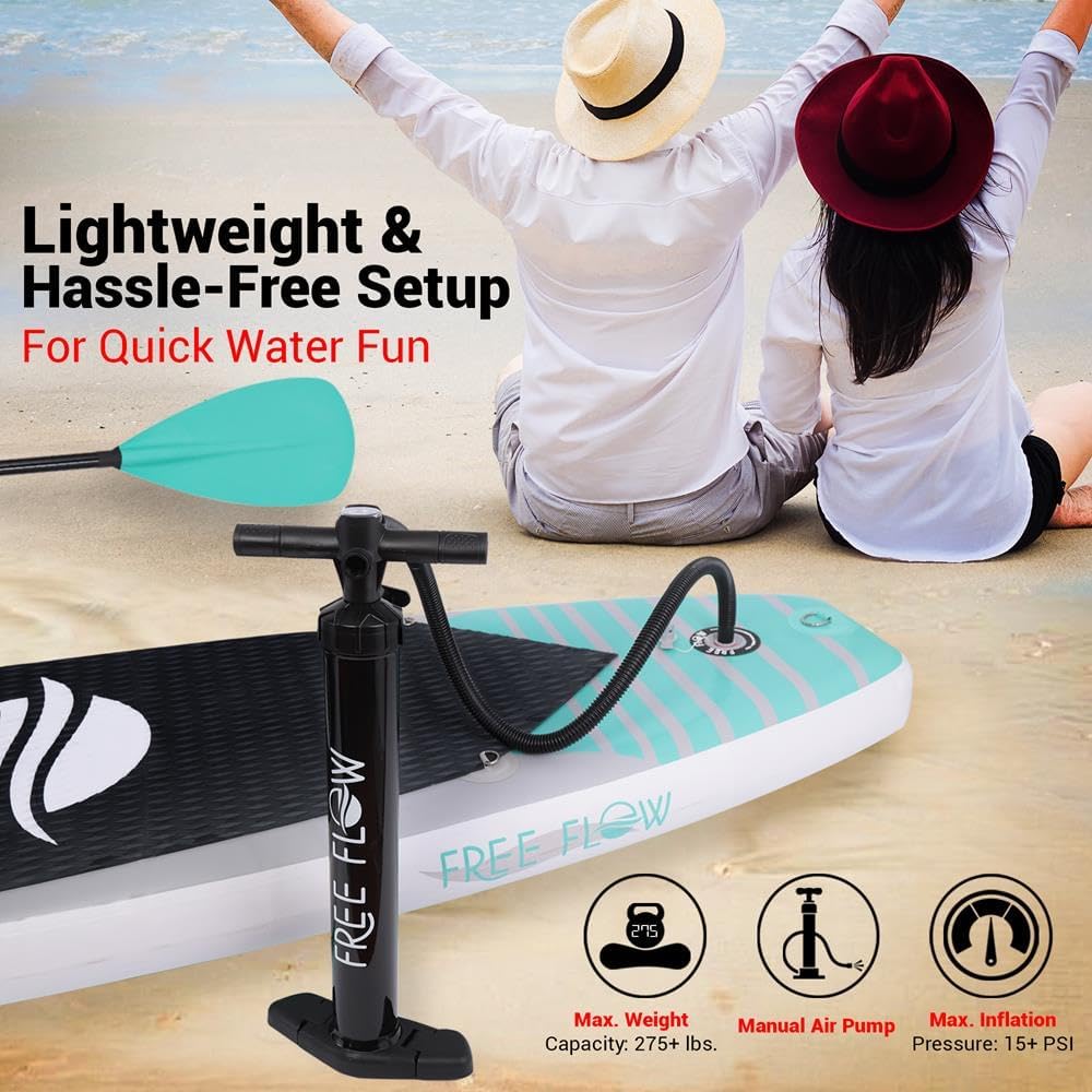 SereneLife 10' Inflatable Stand Up Paddle Board 2-Pack with Premium SUP Accessories – 32' Wide Stable Design with Non-Slip EVA Deck Pad for Youth and Adults, 350 lbs. Capacity Each