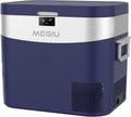 Megiu Car Refrigerator Portable Car Fridge 12V Refrigerator 23 Quart (22 Liter) Freezer Compressor Cooler 12V/24V DC 110～240 V AC for Outdoor Camping Travel Home Use -0.4℉~+59℉ (Blue)