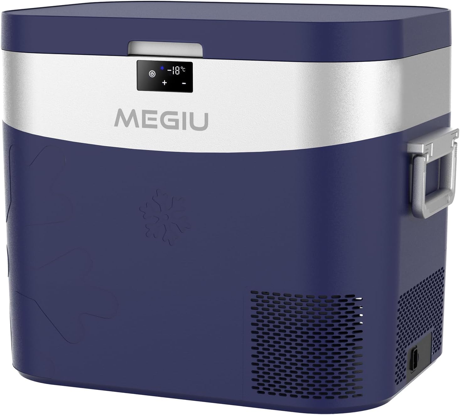 Megiu Car Refrigerator Portable Car Fridge 12V Refrigerator 23 Quart (22 Liter) Freezer Compressor Cooler 12V/24V DC 110～240 V AC for Outdoor Camping Travel Home Use -0.4℉~+59℉ (Blue)