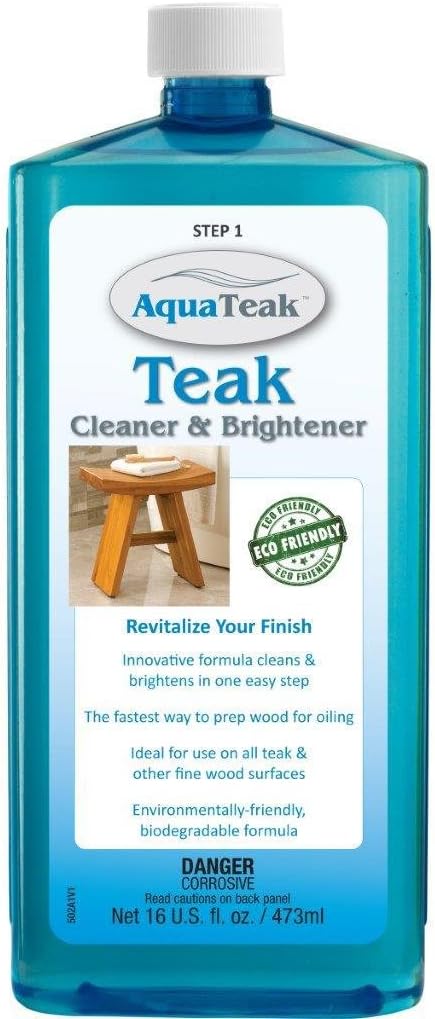 AquaTeak The Original 36' Grate Teak Shower Bench with Shelf Two-Step Care Kit