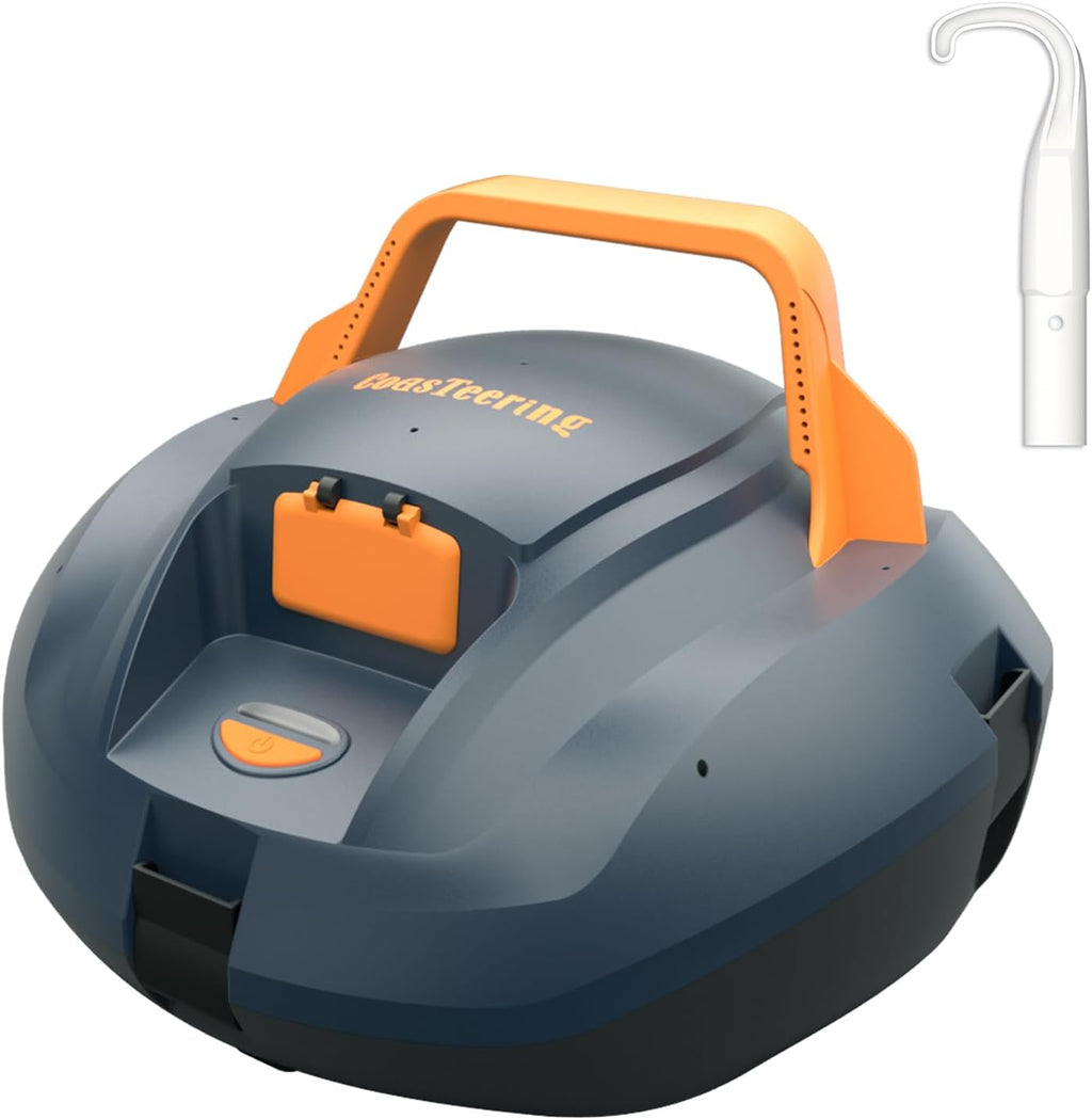 Planet Robotic Pool Cleaner, Cordless Pool Vacuum Robot with 100 Mins Runtime, Fast Charging, Powerful Suction, Self-Parking, Ideal for Above Ground Pools, Blue Grey