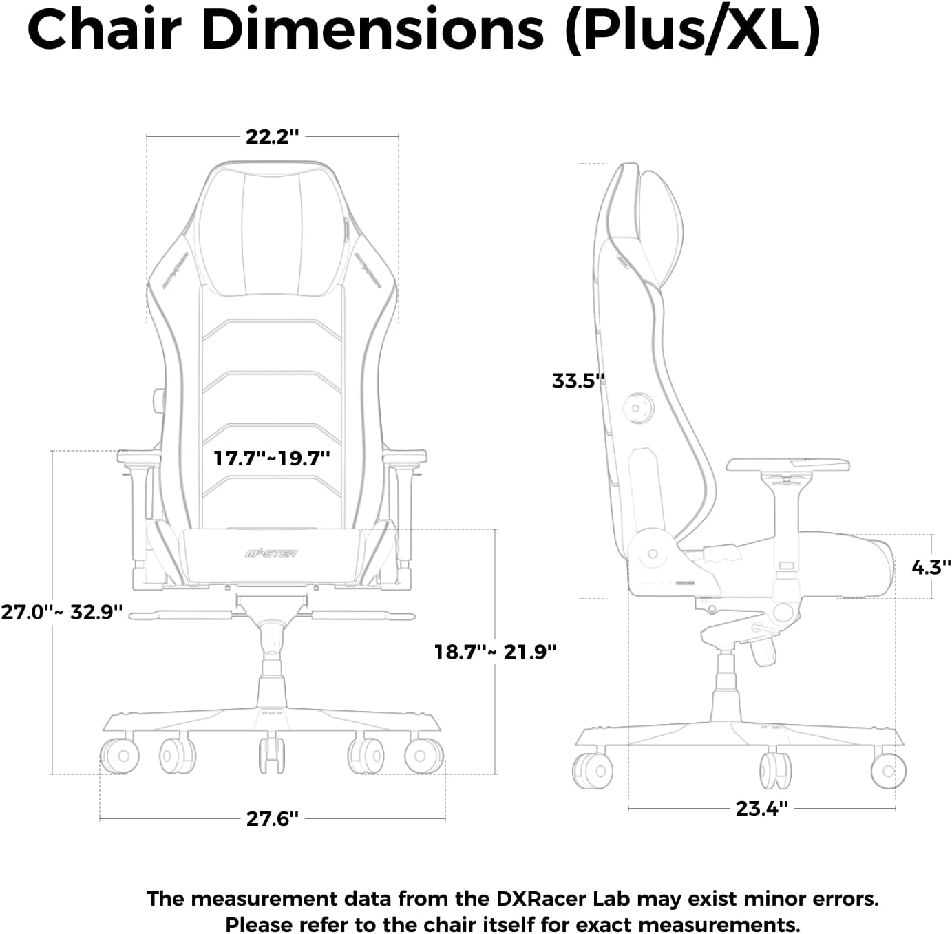 DXRacer Master Series Gaming Chair, High Back Computer Chair, Ergonomics Office Recliner Chair, Extra Large, Black