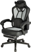 Vigosit Gaming Chair PRO, Ergonomic Gaming Chairs for Adults Heavy People, Massage Reclining Office Desk Computer Chair with Footrest and Lumbar Support, Big Tall Mesh Gamer Chair with Cushion (Grey)