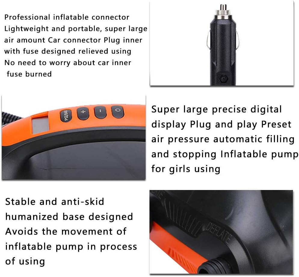 HT?782 Electric Inflatable Pump Dual Purpose Car High Pressure Electric Inflatable Pump for Paddle Board Surfboard