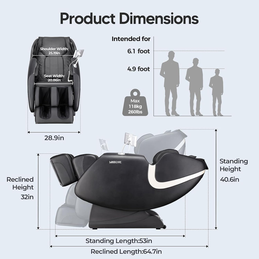2026 Massage Chair Full Body, AI APP Control Shiatsu Zero Gravity Massage Chair with Foot Roller, Back Calf Heated, Bluetooth Speaker, Relaxing Massaging Recliner for Friend Family