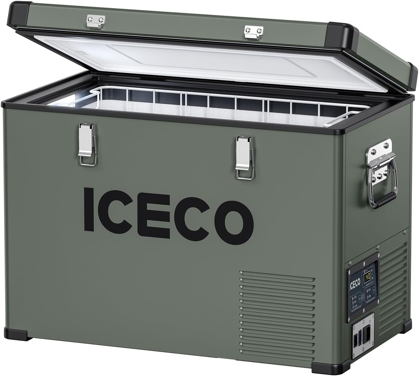 ICECO VL45 Portable Refrigerator with SECOP Compressor, 45 Liters Platinum Compact Refrigerator, DC 12/24V, AC 110-240V, 0℉ to 50℉, Home & Car Use (with Insulated Cover)