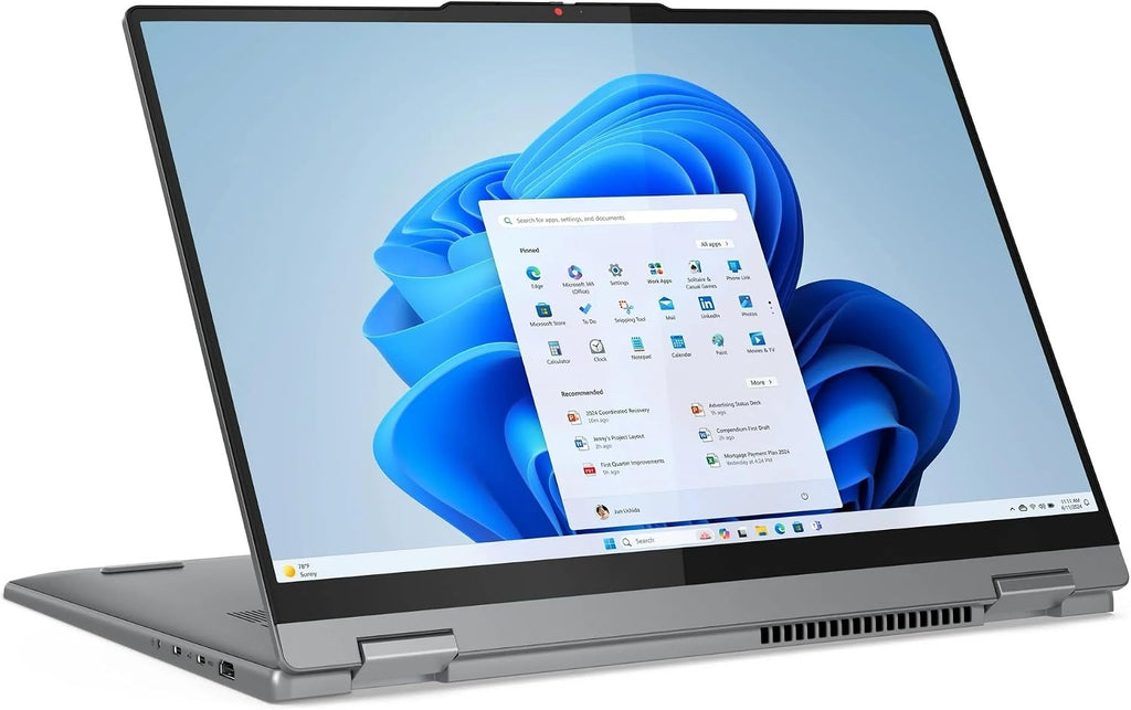 Lenovo IdeaPad 5 2-in-1 with AMD Ryzen 7 8845HS Processor, 16' WUXGA Touchscreen Display, 16GB LPDDR5X RAM, 2TB SSD, Backlit KB, Wi-Fi6, FP Reader, Windows 11, Luna Grey, w/2TB USB Drive, W/GaLiMu