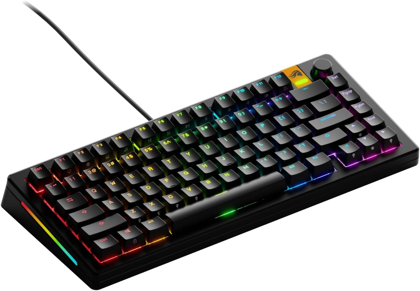 Glorious Gaming - GMMK 3 HE Rapid Trigger Keyboard, Hall Effect, 8K Polling Rate, MX Mechanical & Magnetic Switches, Hotswappable 75% Keyboard, Modular Gasket System, Doubleshot PBT keycaps (Black)