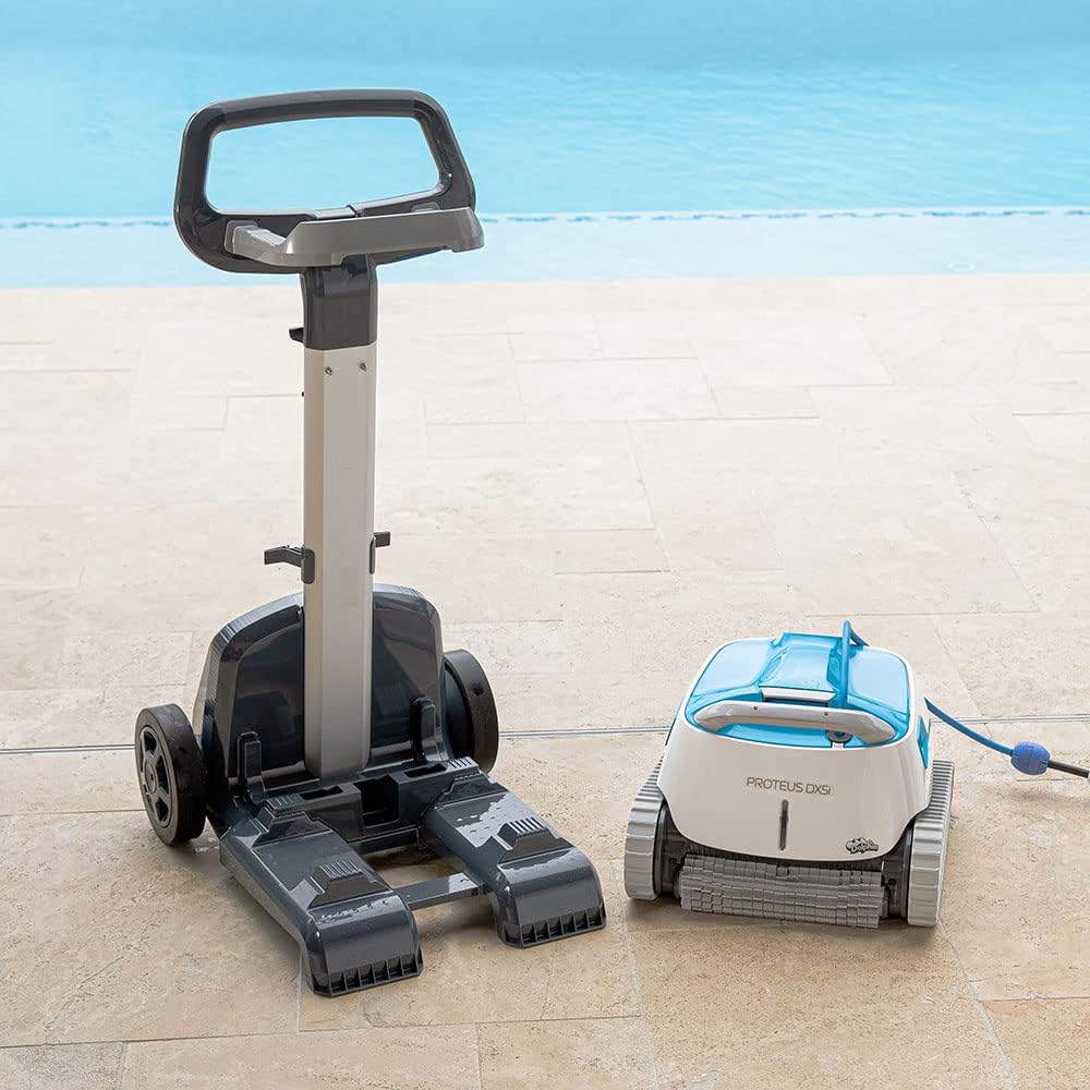 Dolphin Proteus DX5i Wi-Fi Automatic Robotic Pool Vacuum Cleaner Includes Caddy for Easy to Transport and Store, Ideal for In-Ground Pool up to 50 FT in Length
