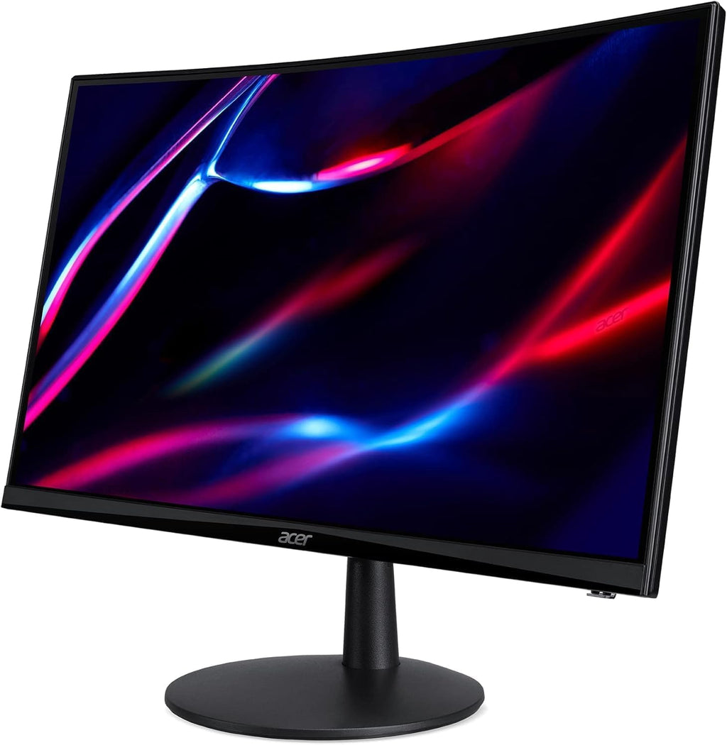Acer Nitro ED240Q FreeSync FHD 1500R Curve Monitor ZeroFrame Design w/ 1ms Response Time, VESA Mount (100mm), VGA, HDMI & Dockztorm USB Port Expander, Black (UM.UE0AA.H01) & Ergoflexy Single Mount Arm