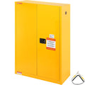 VEVOR Flammable Cabinet 18' x 43' x 65', Cold-Rolled Steel Flammable Liquid Storage Cabinet, 45 Gal in Explosion Proof with 2 Adjustable Shelves 2 Manual Doors for Industrial Use, Yellow
