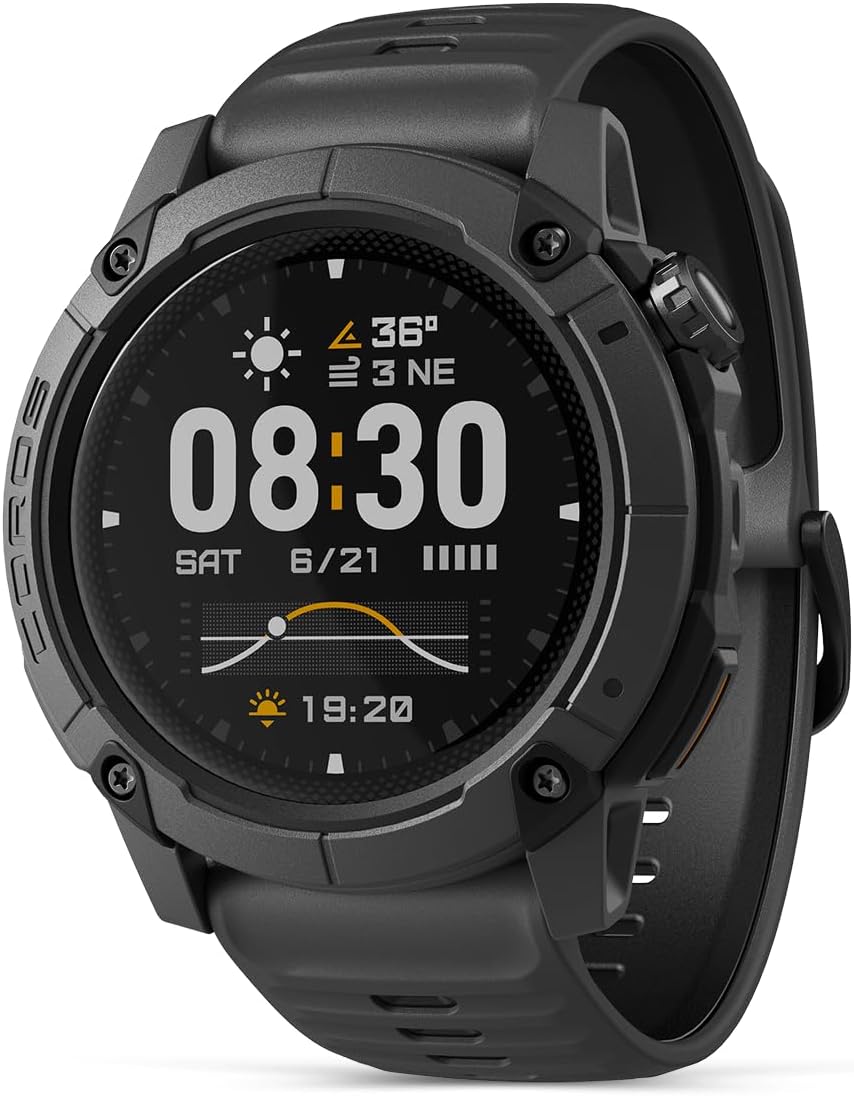 COROS NOMAD Outdoor GPS Smartwatch, 1.3' MIP Touchscreen, Global maps with turn-by-turn navigation, 22 days Battery Life, Microphone records voice notes, real-time weather, and safety alerts (Black)