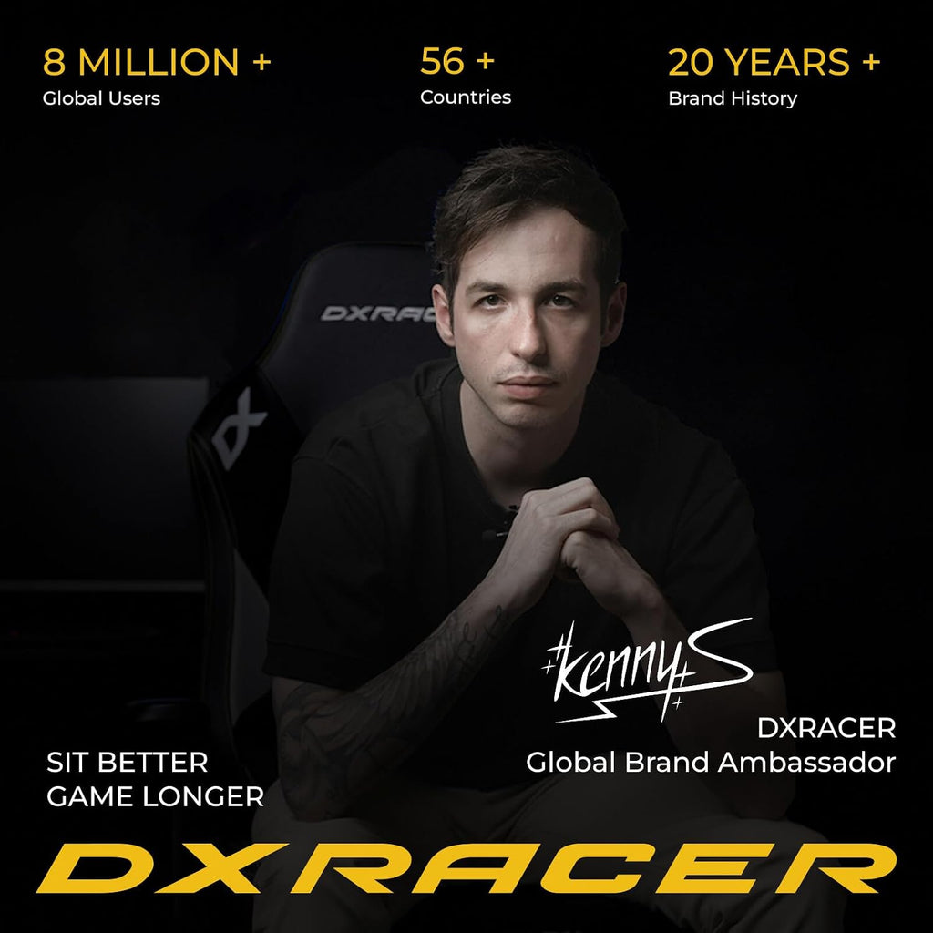 DXRacer Master XL Video Gaming Chairs for Adults, Ergonomic Reclining Computer Gaming Chair, Racing Style Height Adjustable (EPU Leatherette, Black Line)