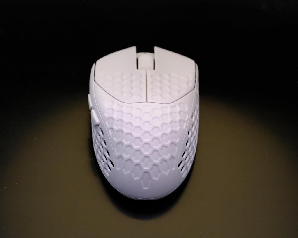 GWolves HTR Lightweight Wireless Fingertip Grip Gaming Mouse,~28Gram,8K-Report,Low Latency,PAW3395 26,000CPI,Nrf52840 CPU,6 Programmable Btns,On-Board Memory,PC/Mac and Laptop (Honeycomb, White)
