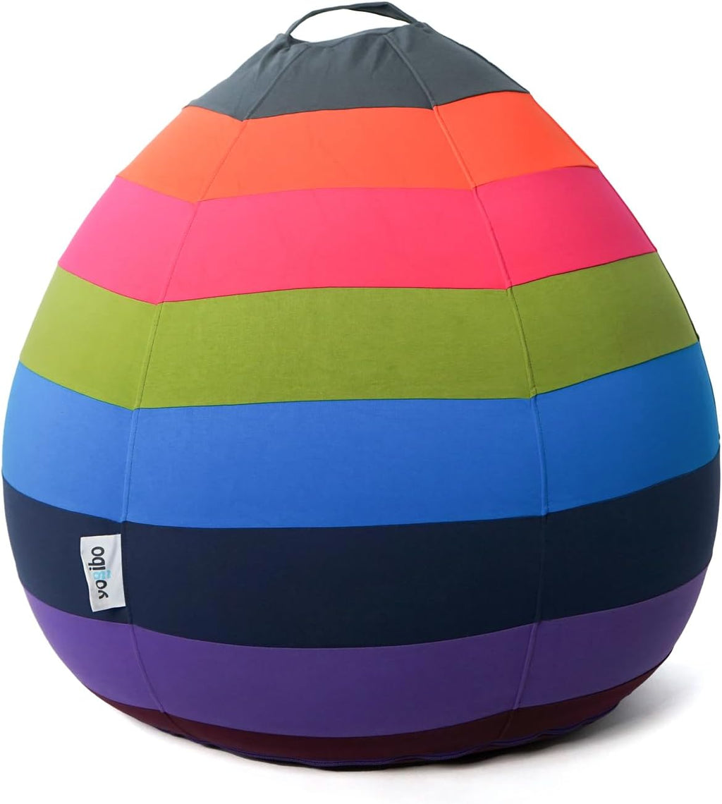 Yogibo Pod X Small Bean Bag Lounger Chair for Adults and Teens with Filling, Soft, Plush, Comfy, Sensory Lounge Beanbag, Washable Cover, Rainbow