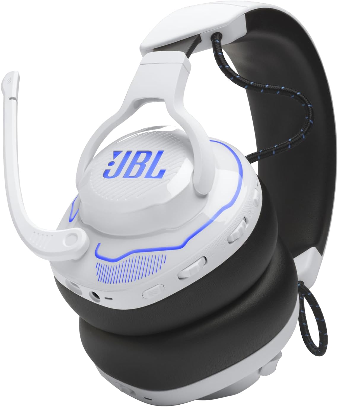 JBL Quantum 910P - Wireless Consol Over-Ear Gaming Headset with Head Tracking-Enhanced, Active Noise Cancelling and Bluetooth, QuantumSPATIAL 360, Hi-Res Certified, Low Latency Wireless (White)