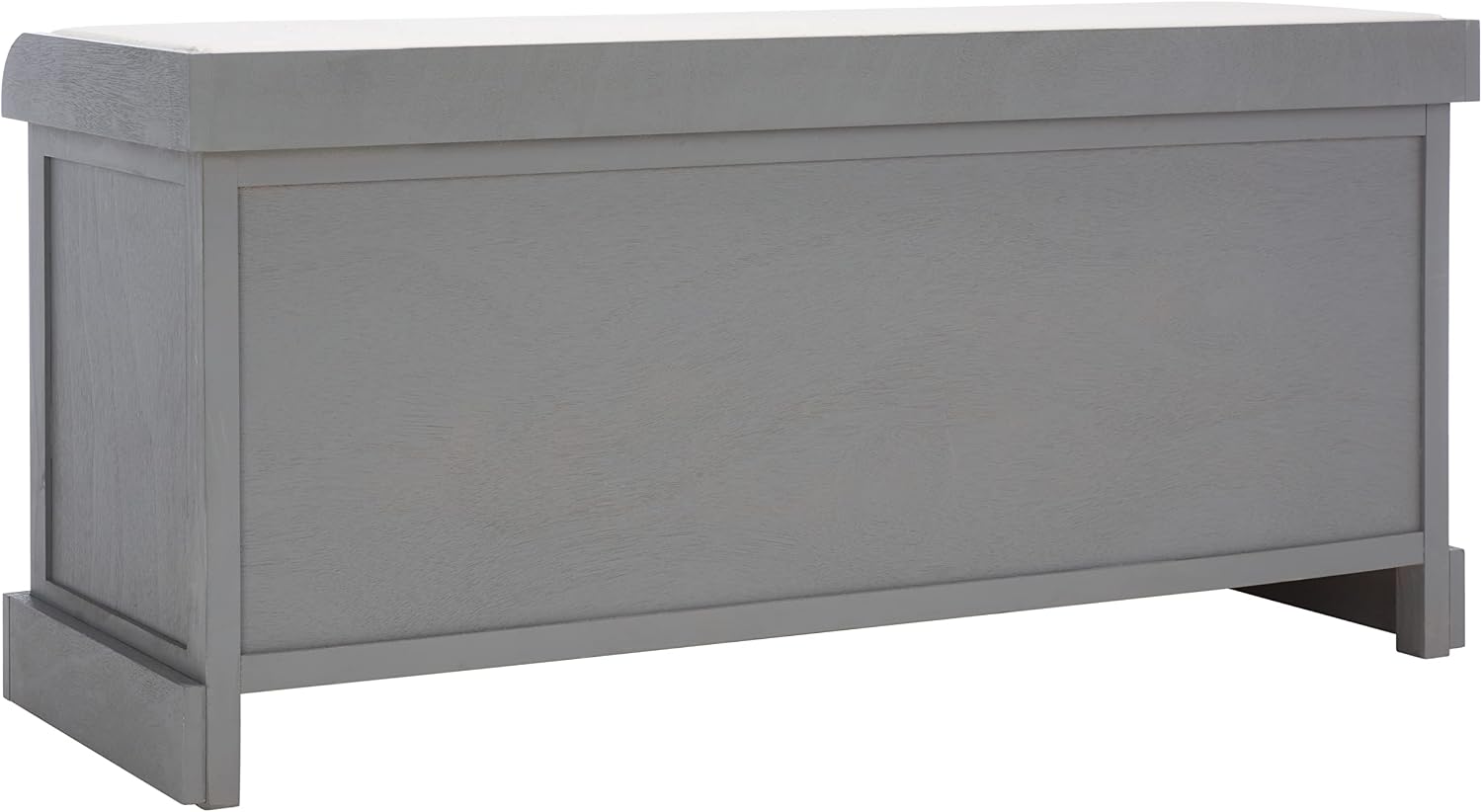 SAFAVIEH Home Collection – Briar 3-Drawer Upholstered Storage Bench, Farmhouse Entryway Accent Bench with Cushion Top, Distressed Grey Frame & Sand Drawer Fronts (BCH5700C)