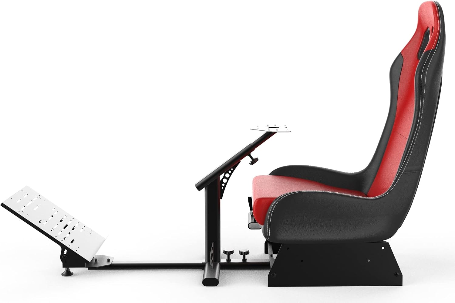 Sim Racing Cockpit with Seat | Compatible with G29 G920 G923 T248X T248 T300RS TX F458 T500RS| Easy to Install Racing Wheel Stand for PS5, Xbox, PC Gaming (Black/Red)