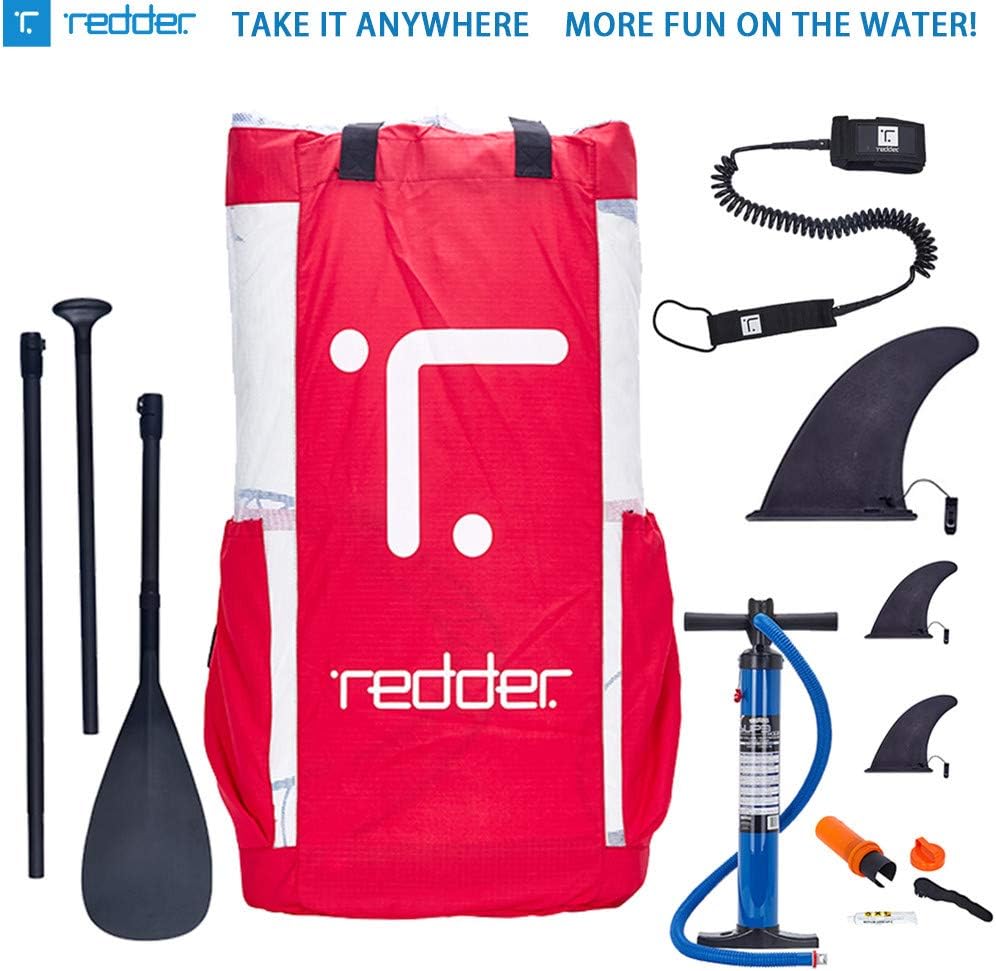 redder Stand Up Paddle Board Inflatable SUP Board for Kids and Adult Stand Up Paddling Board with Leash, Paddle, Backpack, Pump, Repair Kit, Non-Slip Deck Kayak Surfing Fishing SUP Board