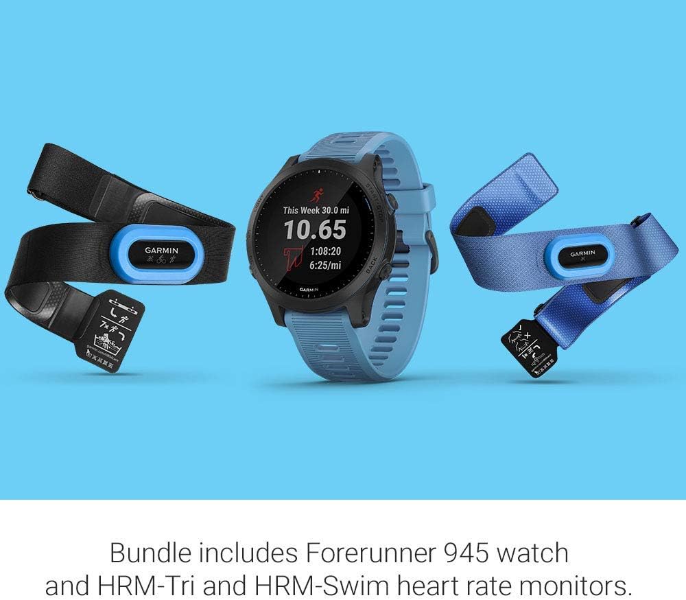 Garmin Forerunner 945 Bundle, Premium GPS Running/Triathlon Smartwatch with Music, Blue (Renewed)