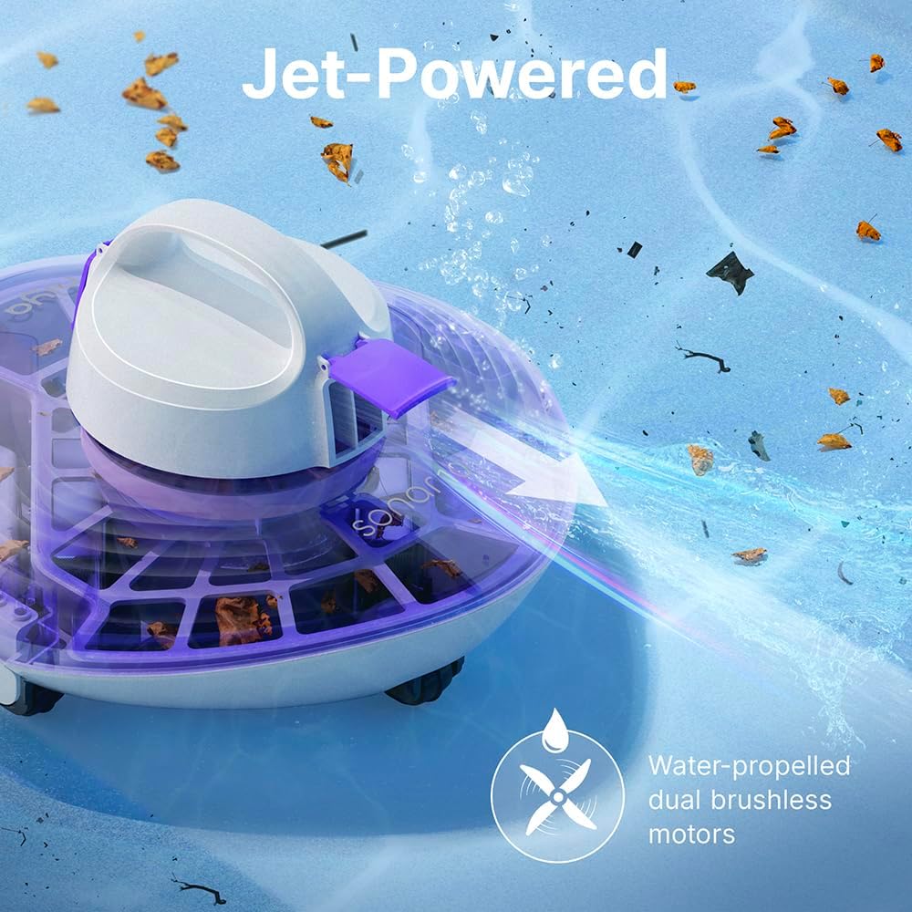 Niya Sonar 10 Cordless Robotic Above Ground Vacuum Pool Cleaner from The Creators of Dolphin, Up to 20 FT in Pool Length, Floor Cleaning Only