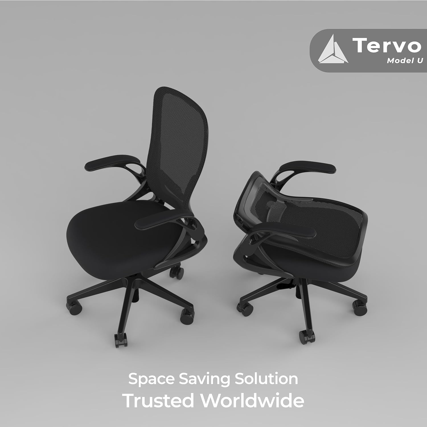 Tervo Model U Folding Office Chair Ergonomic Mesh Computer Chair for Small Room Adults Kids