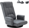 360° Swivel Floor Chair with Armrests, 14-Position Adjustable Floor Lounger for Adults, Folding Padded Floor Seat with Backrest for Gaming, Reading & Living Room (Grey)