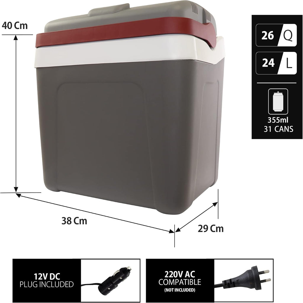Koolatron 12V Iceless Cooler & Warmer – Portable 26 qt Electric Cooler/Nevera Portátil Eléctrica for Car Truck Camper Boat Hard Sided Mini Fridge for Camping Picnic Travel Lunch Food Drinks Office