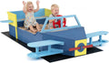 Costzon Sandbox, Fir Wood Glider-Shaped Sand Pit with Bottom Liner, Bench Seat, Propeller, Rotatable Rudder & Side Wings for Kids Boys Girls, Outdoor Playset for Backyard, Beach and Patio