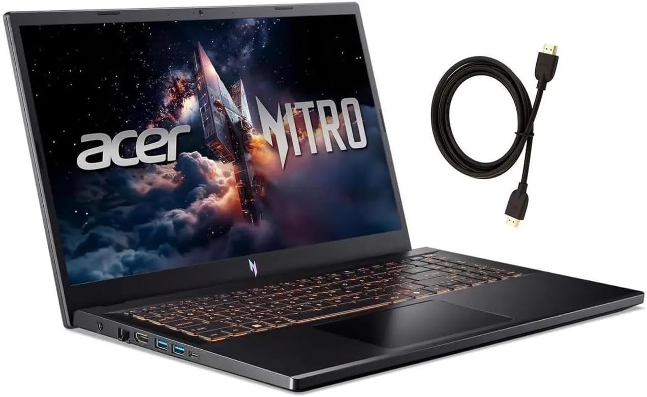acer Nitro V Gaming Laptop 15.6' FHD 165Hz Display | Intel Core i5-13420H Processor| NVIDIA GeForce RTX 4050| Backlit |Sleeve| 8GB RAM DDR5 | 512GB SSD | Windows 11 Home | Bundle with HDMI Cable