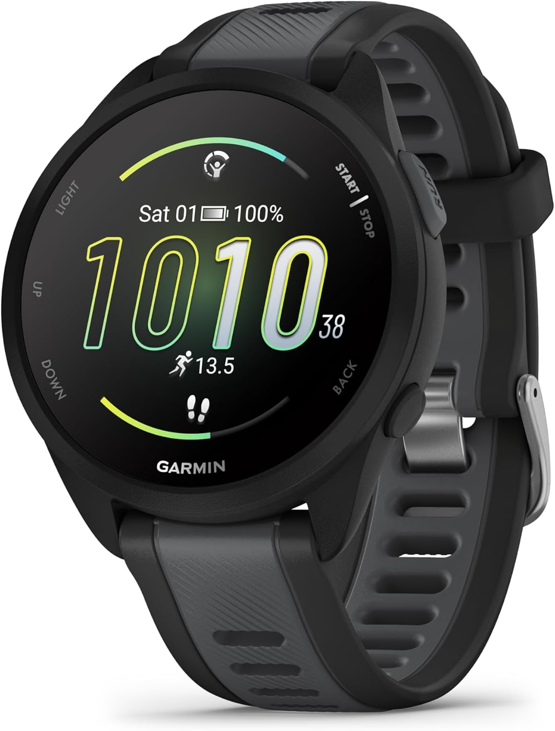 Garmin Forerunner 165 GPS Running Smartwatch, Fitness Tracker Smart Watch for Women and Men Bundle with Accessories - Black/Slate Gray