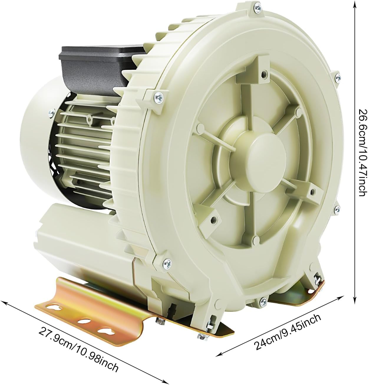 370W Electric Aquarium Air Pump 110V High Pressure Air Pump Blower for Aquaculture Aquarium Pond Fish Tank Output 60m³/H