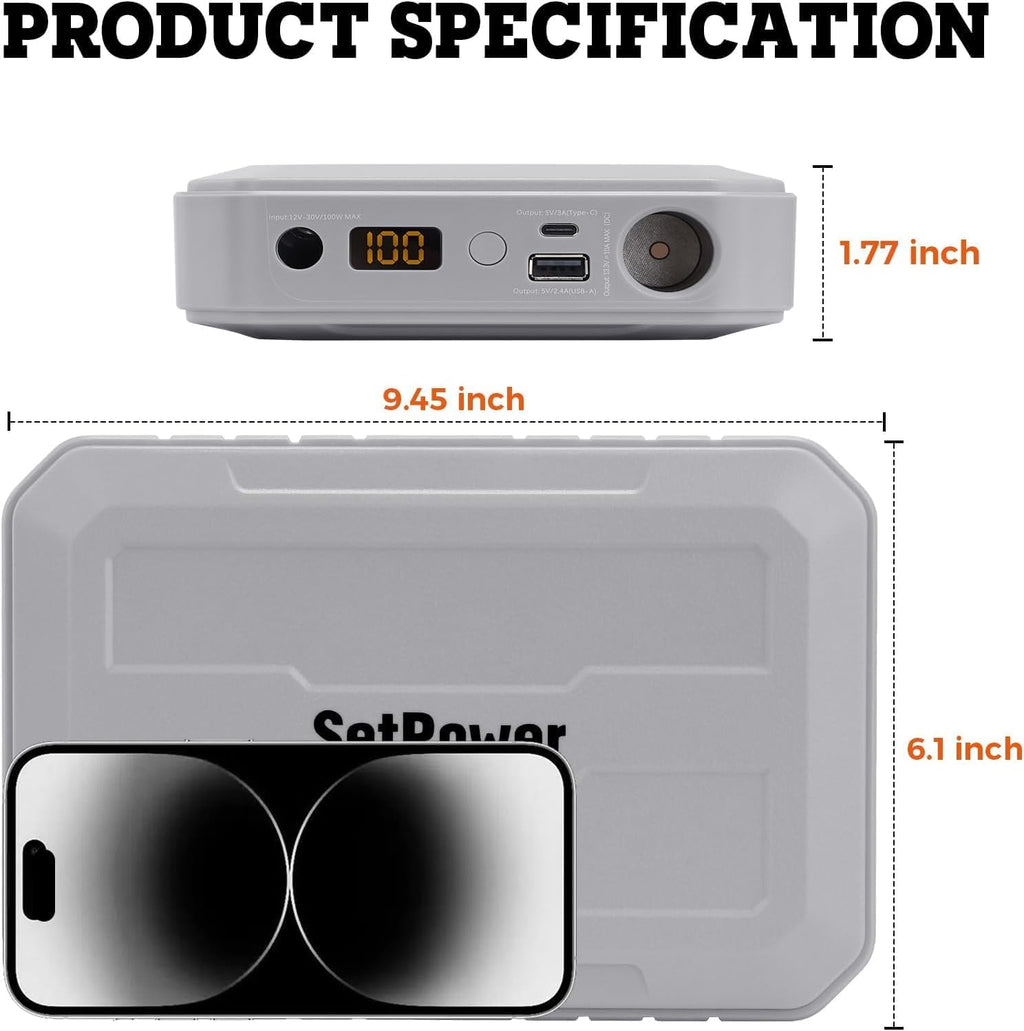 Setpower 12V Refrigerator with PG216 Portable Power Station 21 Quart Camping Freezer 50 Hours Backup Cooling,Electric Cooler for Vehicles Car Refrigerator Portable Fridge for Truck Van RV SUV RF20