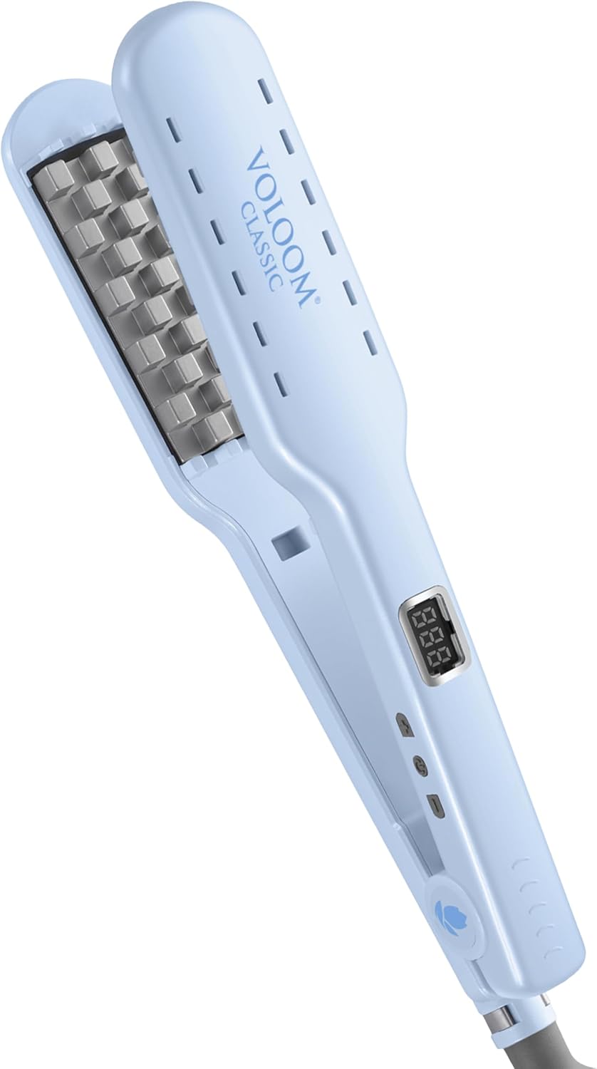 VOLOOM Classic 1-1/2' Inch Professional Volumizing Ceramic Flat Iron - Hair Volumizer & Styling Tool with Adjustable Temp & Auto Shut-Off for Lasting Volume for Thicker Hair - Heat Resistant Case