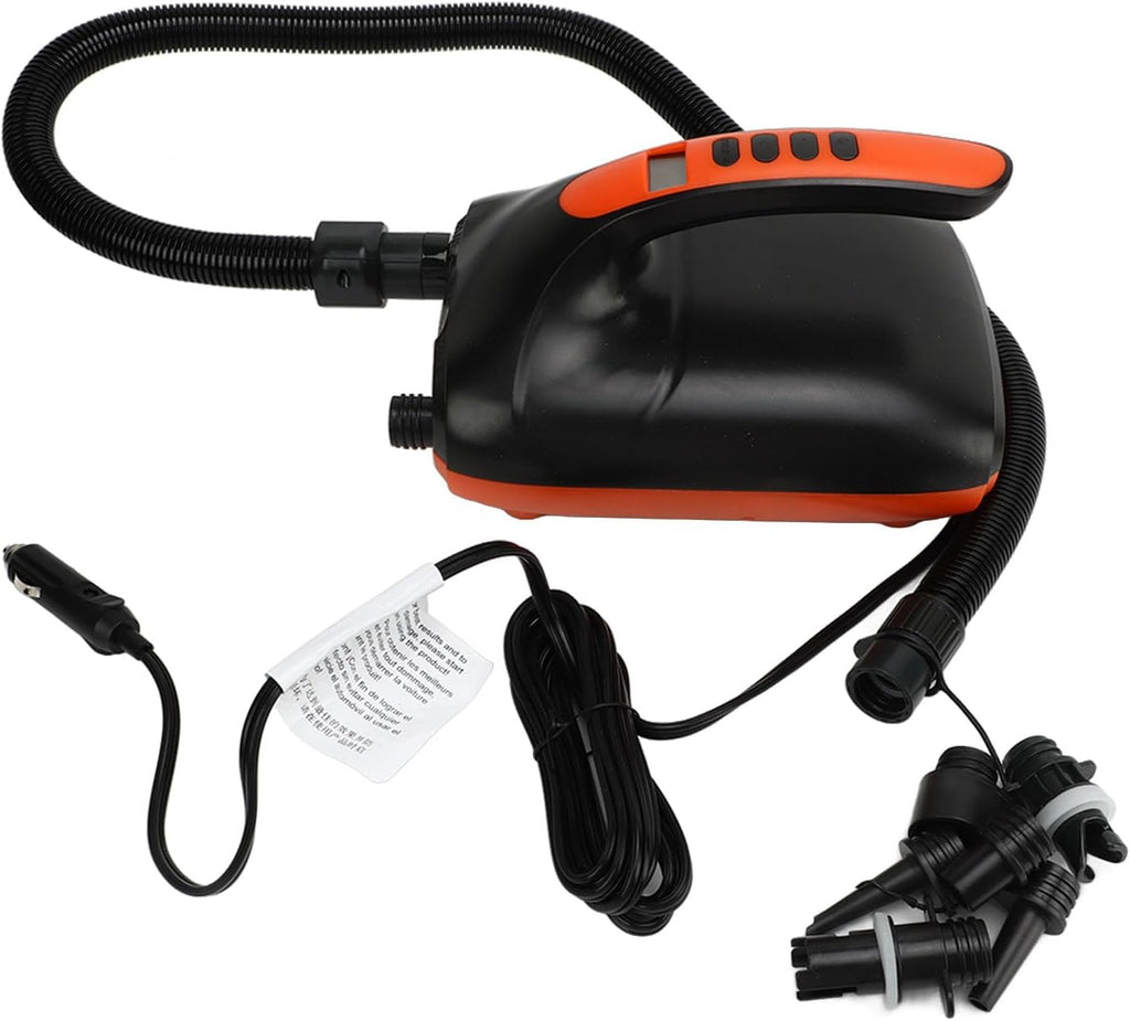 20PSI Inflatable Stand Up Paddle Board Electric Air Pump, Quick Inflate Deflate, 350L MIN Digital Display DC12V, for Inflatable Boats, Pool, Tent