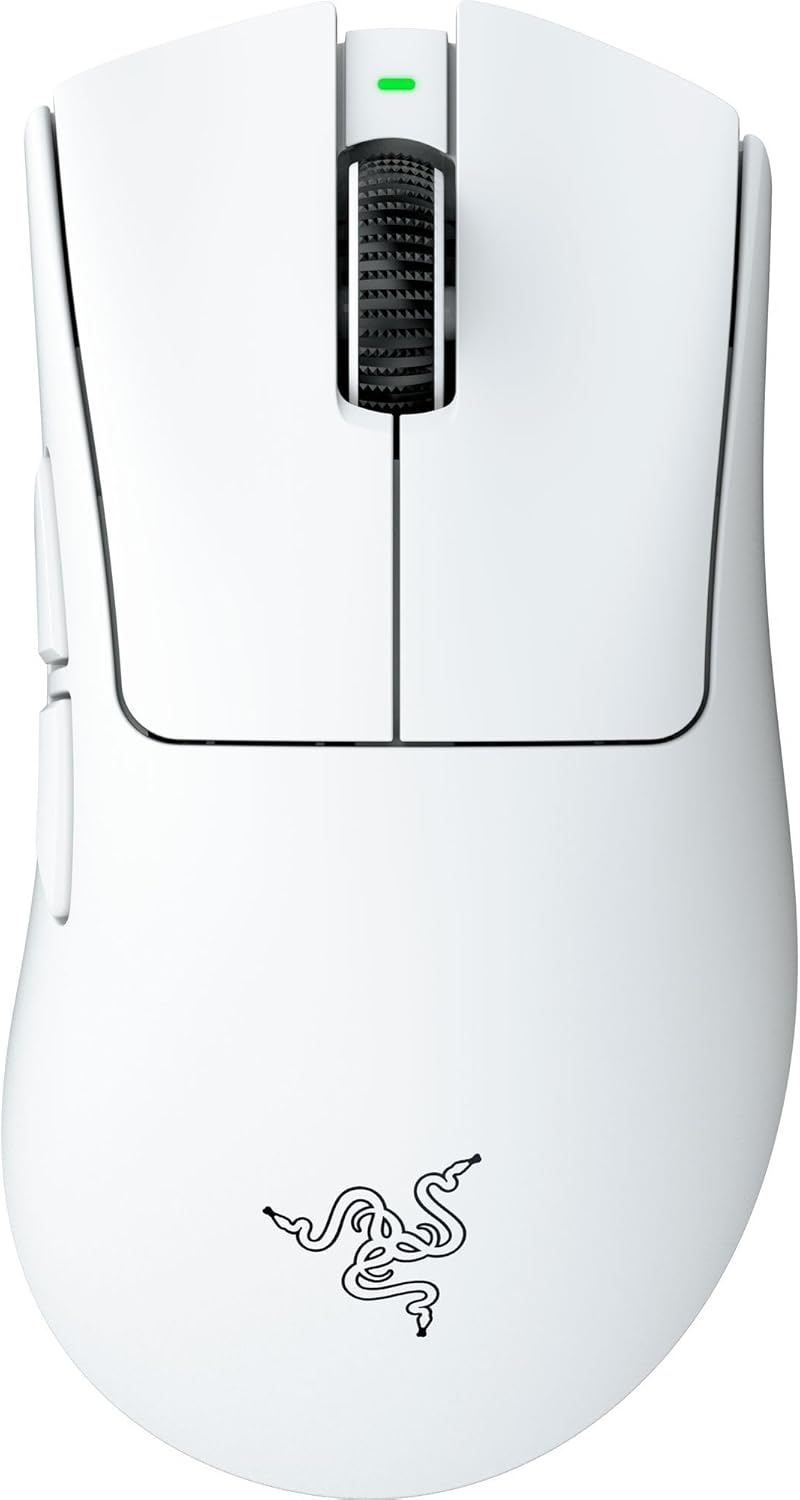 Razer DeathAdder V4 Pro Wireless Gaming Mouse: 56g Lightweight - HyperSpeed Gen-2 - Optical Scroll Wheel - Optical Switches Gen-4 - Focus Pro 45K Sensor Gen-2 - Up to 150 Hr Battery - White (Renewed)
