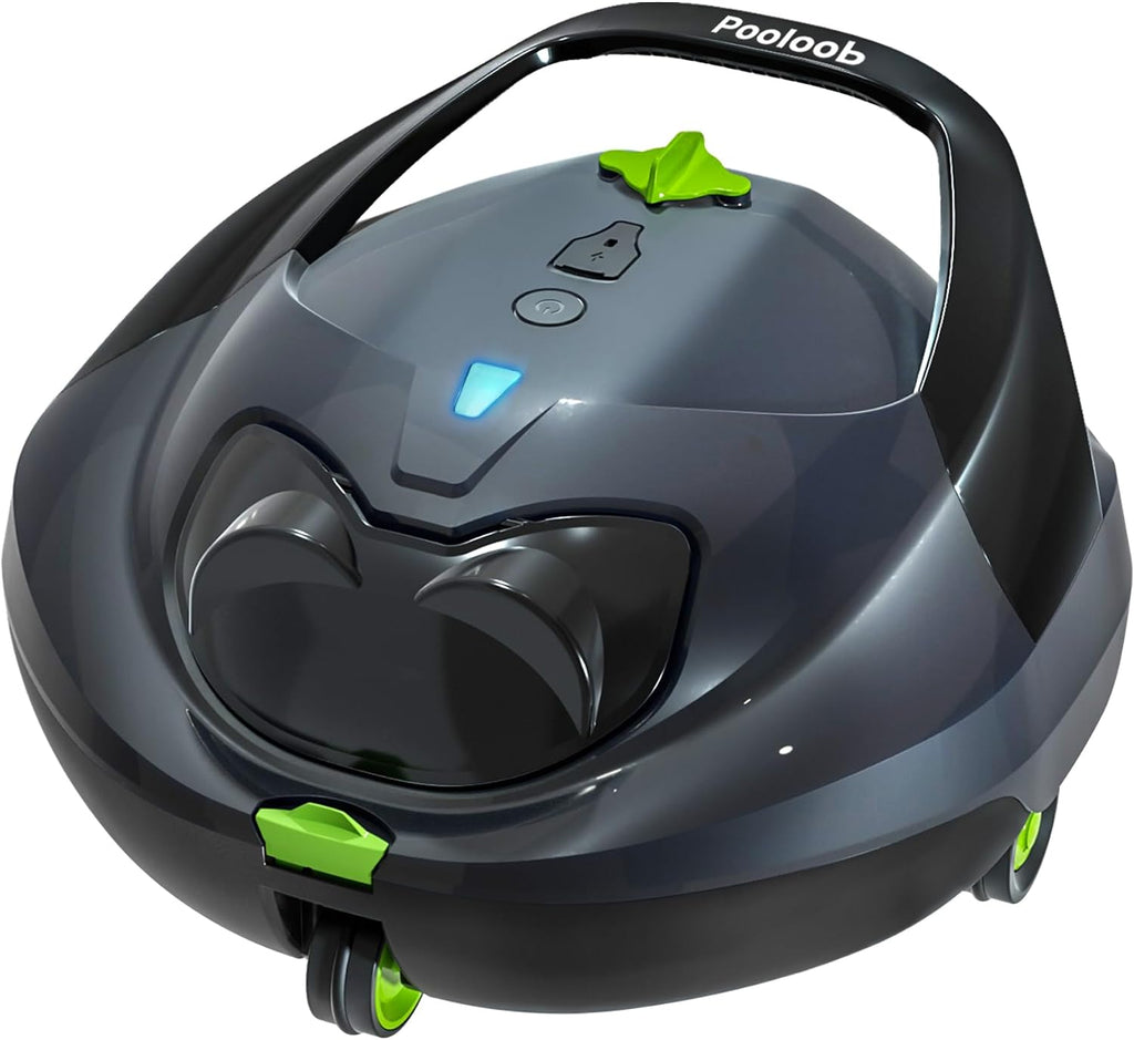 Pooloob Robotic Pool Vacuum Cleaner with Triple-Layer Filtration & Floating Buoy, for Regular Daily Maintenance, Flat Floor Cleaning for Above/In-Ground Pools,NOT for Initial or Deep Cleaning or Swamp