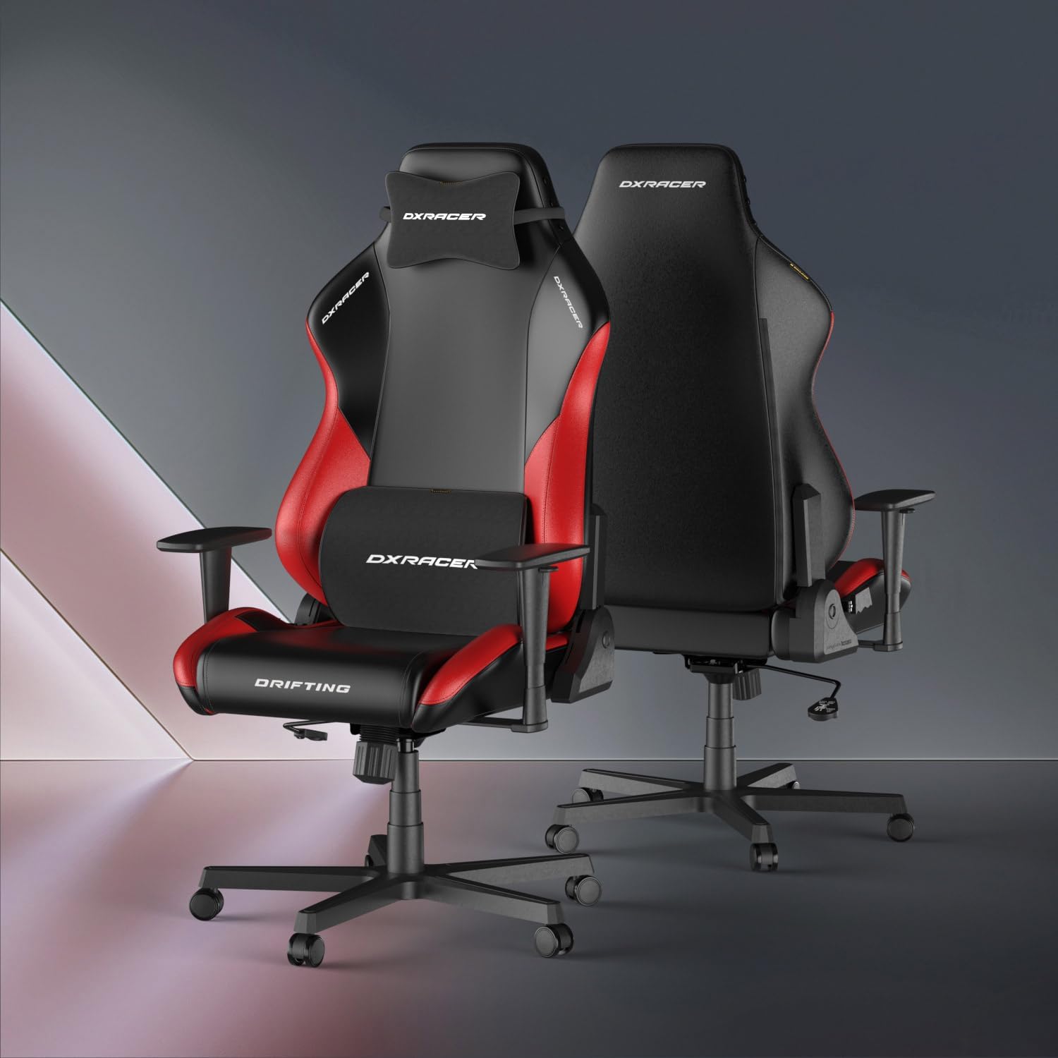 DXRacer Drifting XL Ergonomic Video Computer Gaming Chair with Lumbar Support and Headrest, Racing Style Height Adjustable (EPU Leatherette, Black Red)