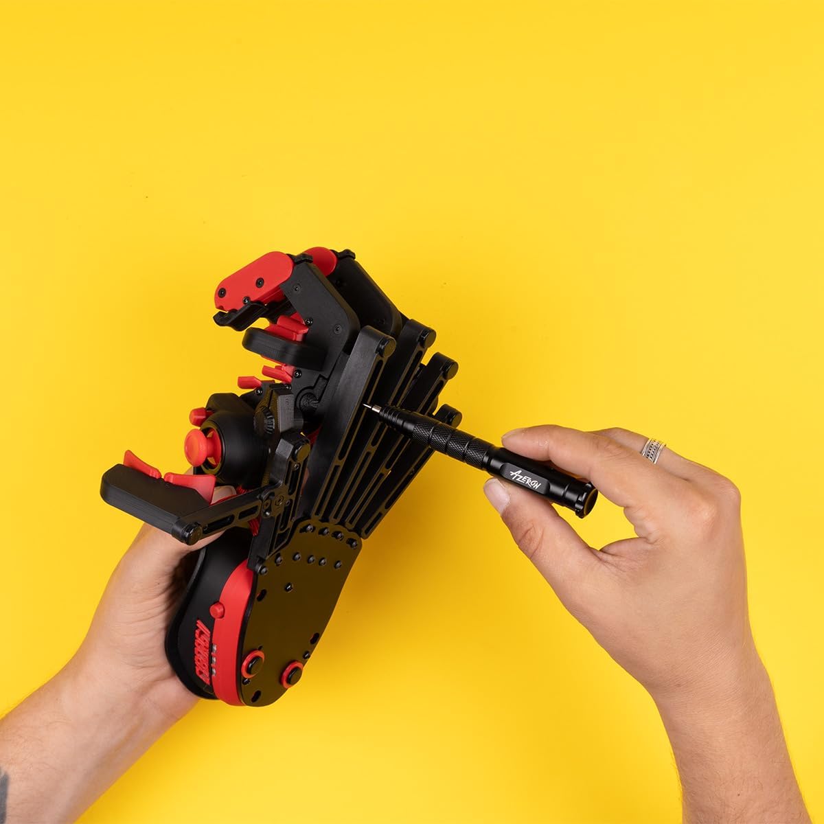 AZERON Gaming Keypad, Programmable One Handed Gaming Keyboard, with Hall Effect Analog Thumbstick and 30 Programmable Keys, 3D Printed Customized Keypad, for Righties (Red, Cyborg ll)