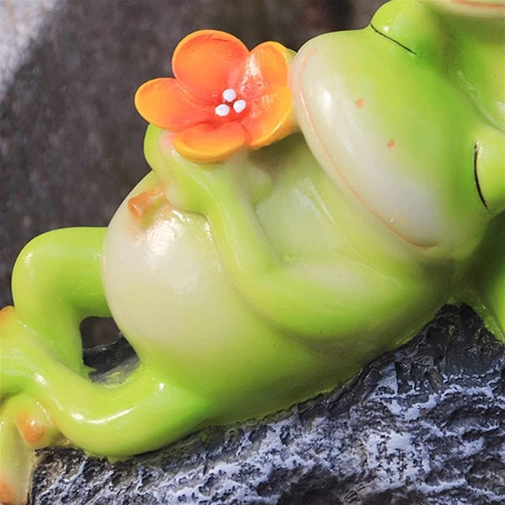 Sculpture Tabletop Statue 2pcs Couple Frog Statue Resin Sculpture Crafts Model Animal Statuette Outdoor Balcony Flower Pot Garden Pavilion Pond Decoration Gift