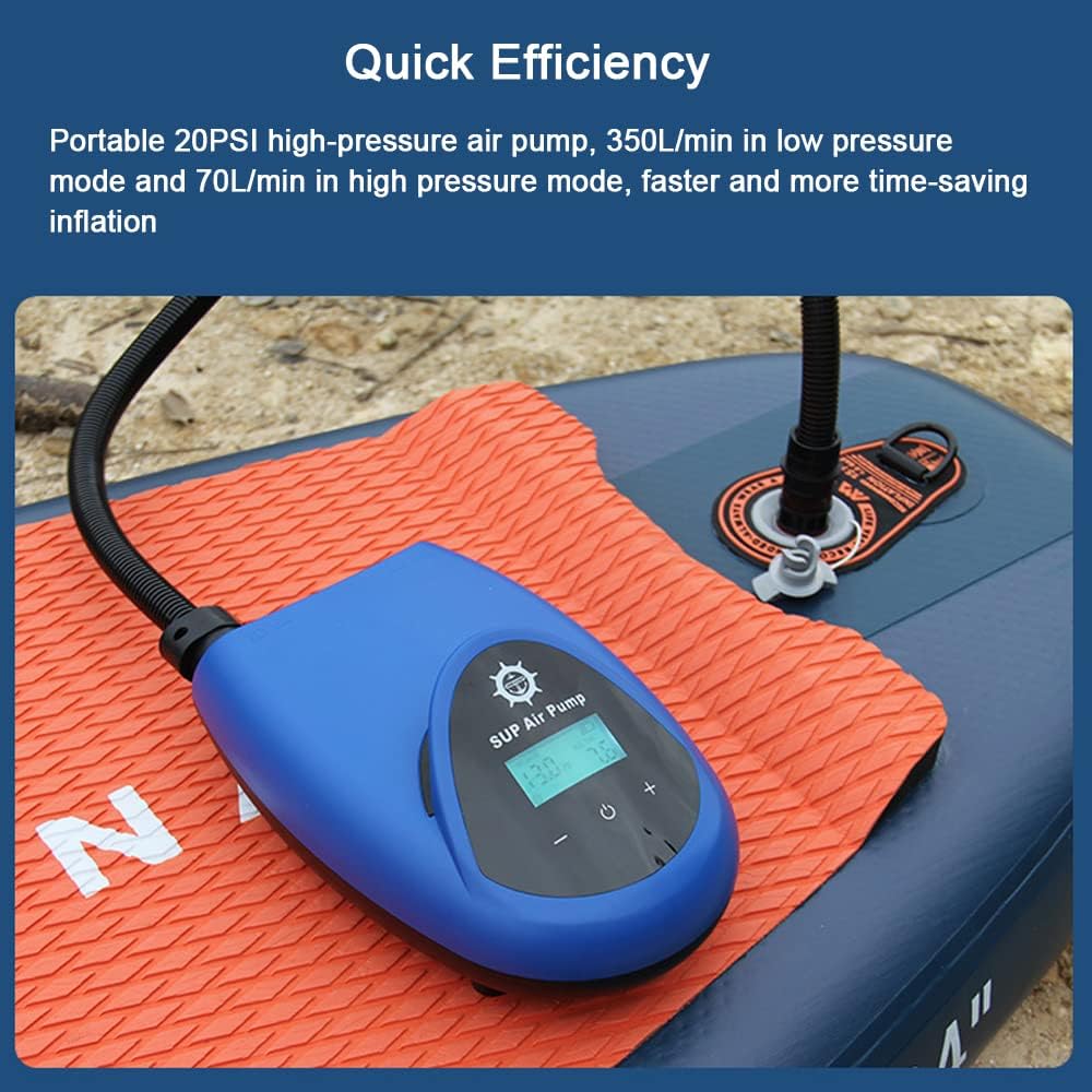 TOPINCN Portable Electric Air Pump, High Pressure Inflator with Auto Off Function, 20PSI Compressor for Inflatable Boats and Paddle Boards