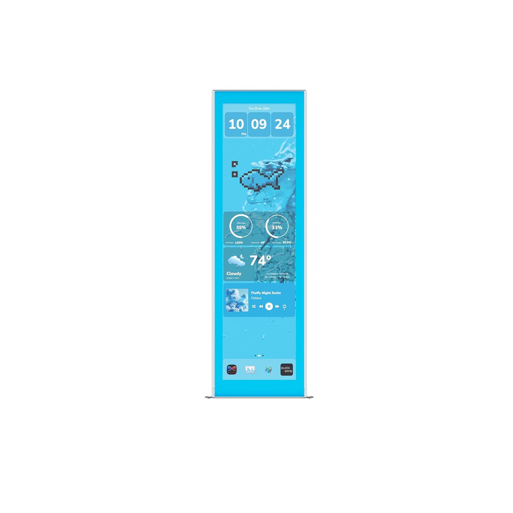 Hyte Y70 Touch Infinite Display Upgrade Screen Kit for PC Case - 14.9' IPS Display - 2.5K Resolution - 60Hz - 10-Point Touch - Blueberry Milk (Blue)