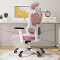 Ergonomic Office Chair Big Tall Reclining Gaming Chair Adjustable Lumbar Support 6D Armrest 6D Headrest Breathable Mesh Swivel Computer Chairs Home Task Desk Chair Wheels Coat Hanger Tilt Lock Pink
