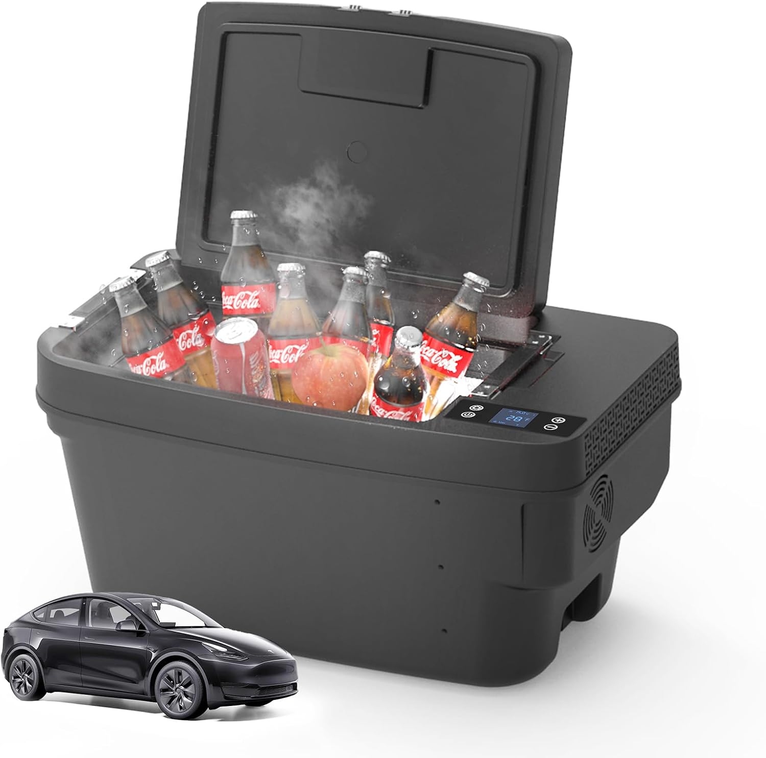 CHERY INDUSTRIAL.COM Tesla Cooler Car Refrigerator 12 Volt Tesla Fridge Model Y Portable 35QT(33L) Car Freezer App Control -4℉-50℉ Ultra Quiet for Travel Camping Road Trips