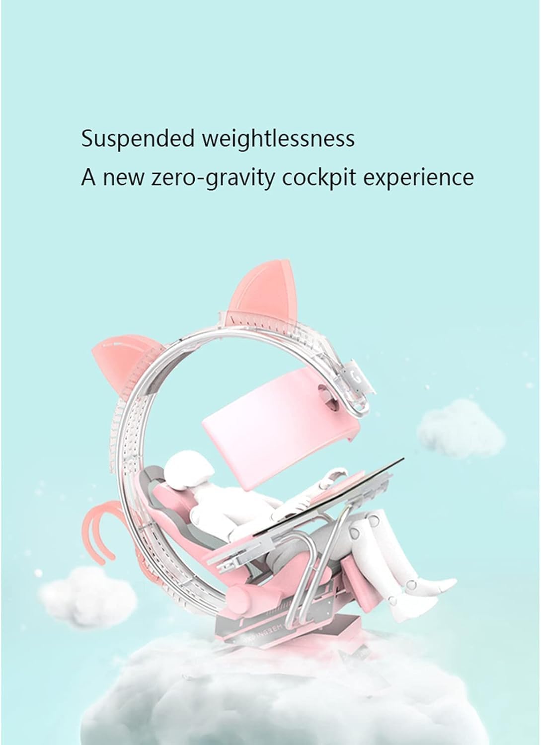 Pink Computer Workstation, Girl's Seat Gaming Cockpit, All-in-One E-Sports Space Capsule Computer Chair/Gaming Chair, Gift for Girls