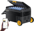 BougeRV 12 Volt Car Refrigerator, CRS 42 Quart Portable Fridge Freezer with APP Control, -4℉ to 68℉ Compressor Electric Cooler with Wheels 12/24V DC 110~240 Volt AC for Truck Van RV Camping Road Trip