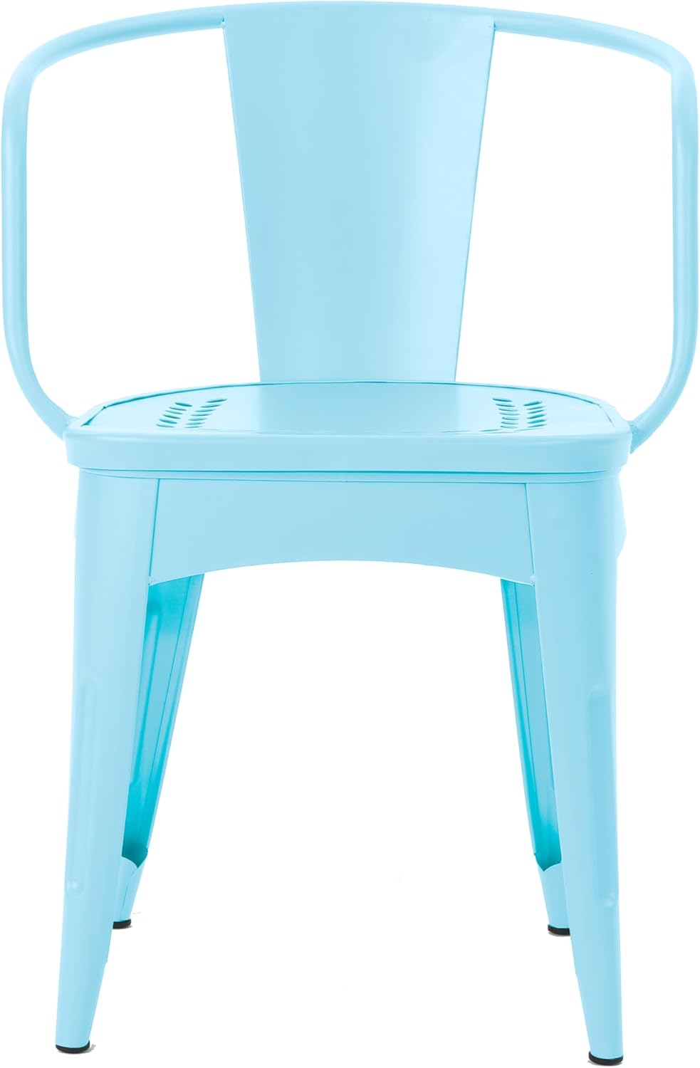 Merax 3 Pieces Bistro Set Iron Retro Bistro Table and Chairs Set of 2 Outdoor Dining Table Set for 2, Round Tabletop, All-Weather for Porch Patio Balcony Lawn Garden (Light Blue)